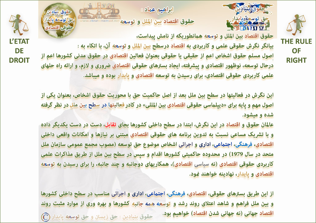 دکتر ابراهیم عماد : سایت حقوق اقتصاد بین الملل و توسعه، معرفی